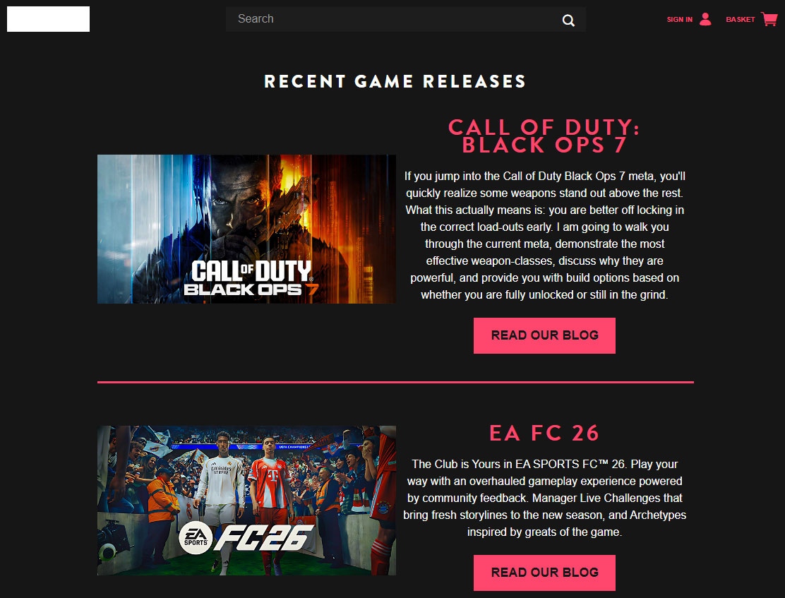 BigCommerce Blog Page