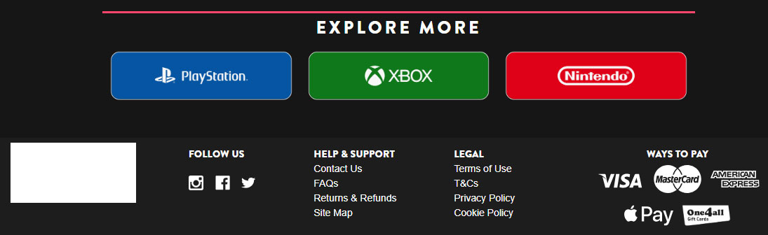 BigCommerce Footer Page