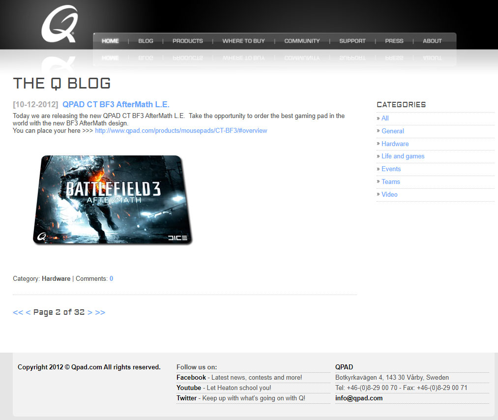QPad Blog Page