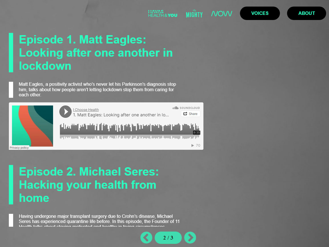 I Choose Health Voices Page