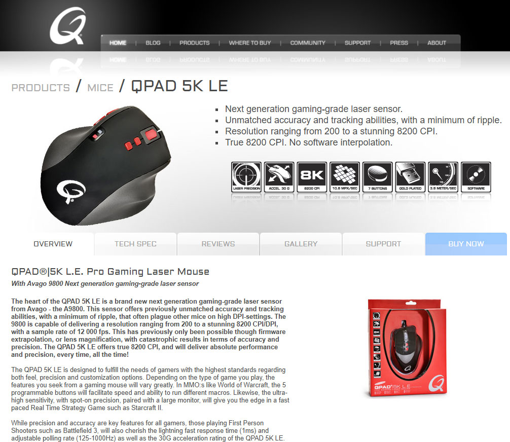 QPad Product Page