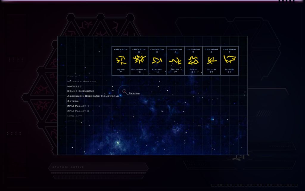 Stargate Atlantis Simulator Address Book