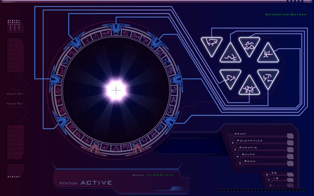 Stargate Atlantis Simulator Outgoing Gatescreen